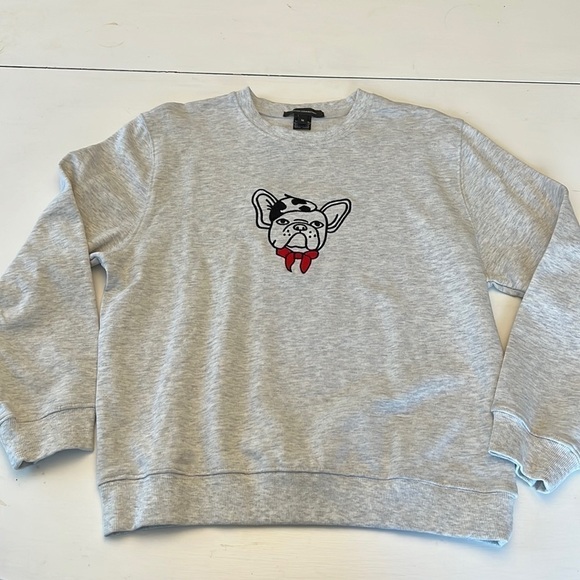 French Connection Frenchie embroidered Long sleeve sweatshirt Bull Dog S… - Picture 1 of 9